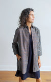 Field Jacket in Houndstooth Wool with Black Linen Lining