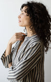 Atelier Dress in Dove Striped Linen