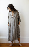 Atelier Dress in Dove Striped Linen