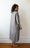 Atelier Dress in Dove Striped Linen