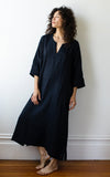 Caftan Dress in Ink Linen