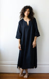 Caftan Dress in Ink Linen