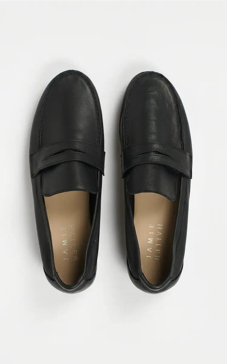 Jamie Haller The Unlined Penny Loafer in Nero