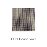 Wool Caftan Top in Olive Houndstooth Lined with Black Linen