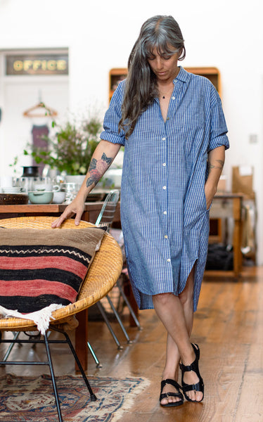 Oxford Shirt Dress in Pinstripe – shop | jess brown