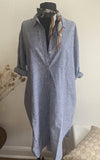 Oxford Shirt Dress in Pinstripe
