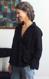 Potter's Top in Black Linen