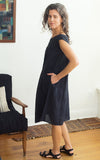 Stella Dress in Ink Linen