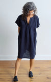 Viv Dress in Ink Linen