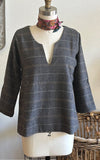 Wool Caftan Top in Grey Pane