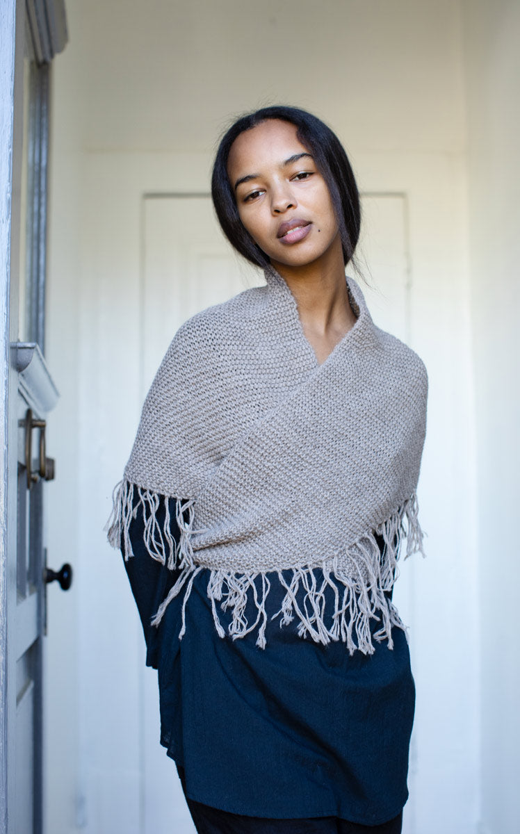 Alpaca Shawl in oat