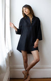 Atelier Tunic in Noir Handkerchief Linen