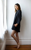 Atelier Tunic in Noir Handkerchief Linen