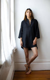 Atelier Tunic in Noir Handkerchief Linen
