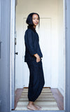 Atelier Top in Black Linen