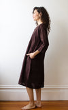 Caftan Dress Cafe Length in Rosewood Handkerchief Linen