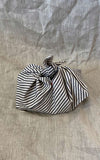Medium Bento Bag in Grey Ticking