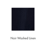 Drawstring Dress in Noir Washed Linen