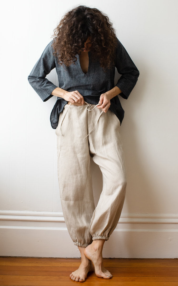 Potters Pant in Mushroom Linen
