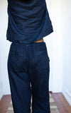 Potters Pant in Noir Handkerchief Linen