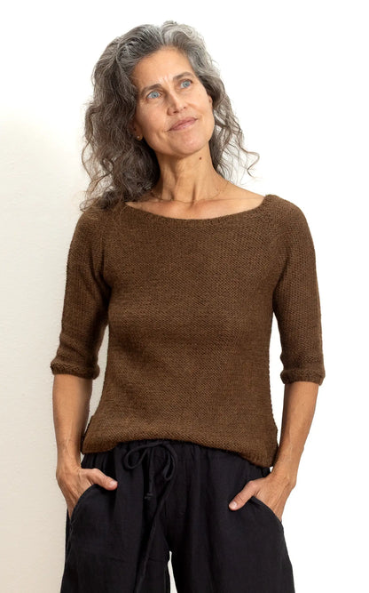 Alpaca T Shirt in Nutmeg