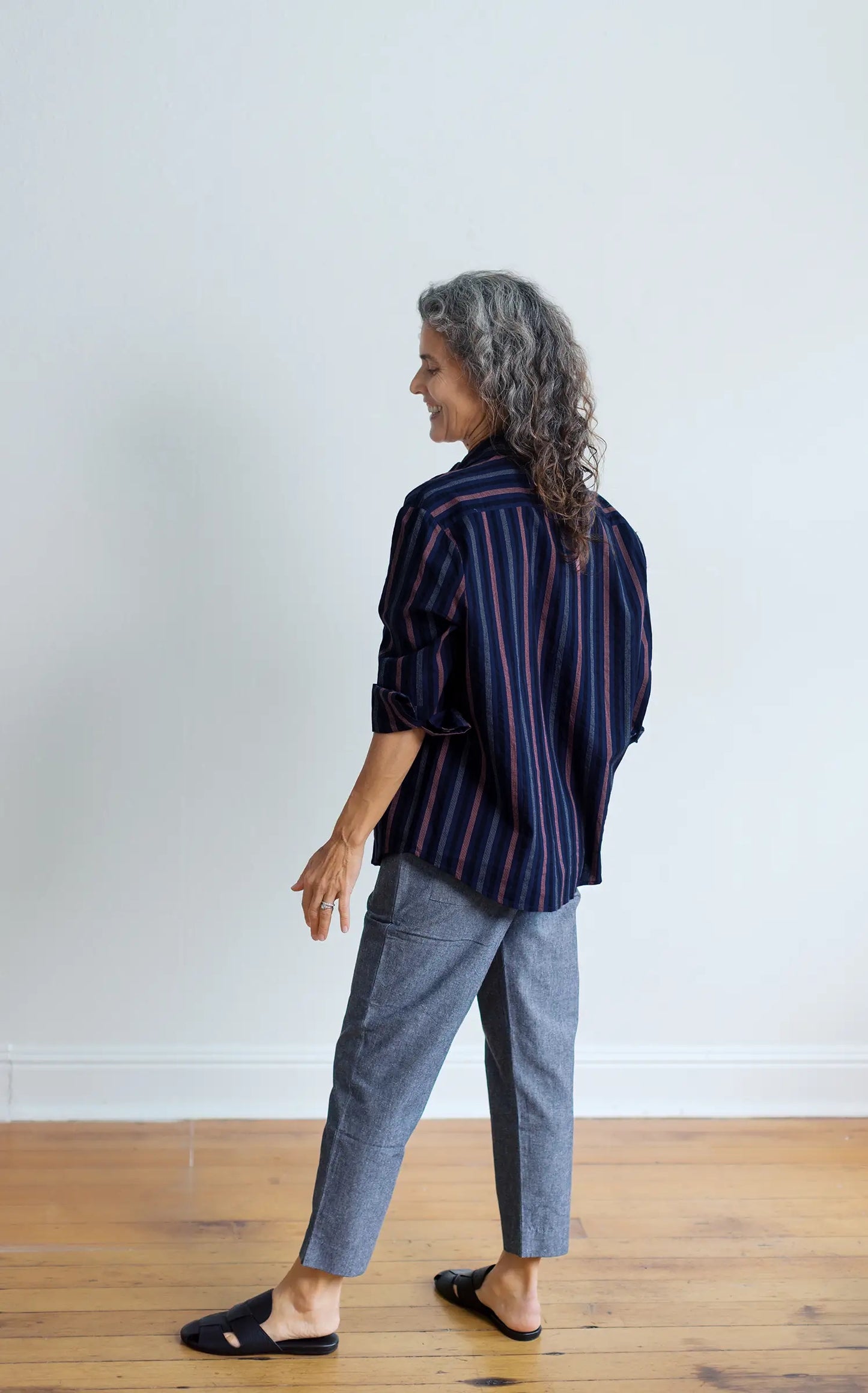 Oversized Workshirt in Stripes