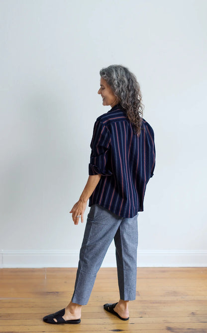 Oversized Workshirt in Stripes