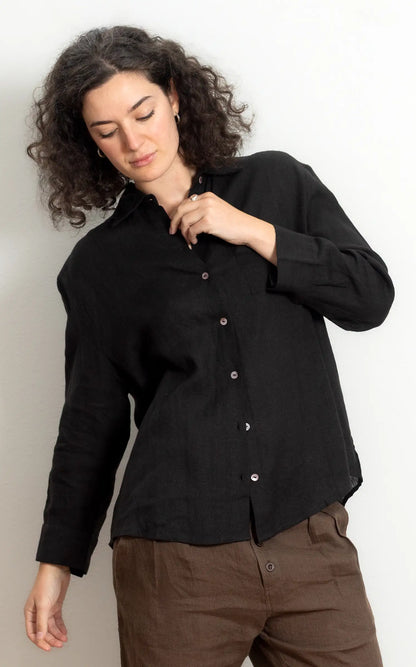 Workshirt Classic in Black Linen