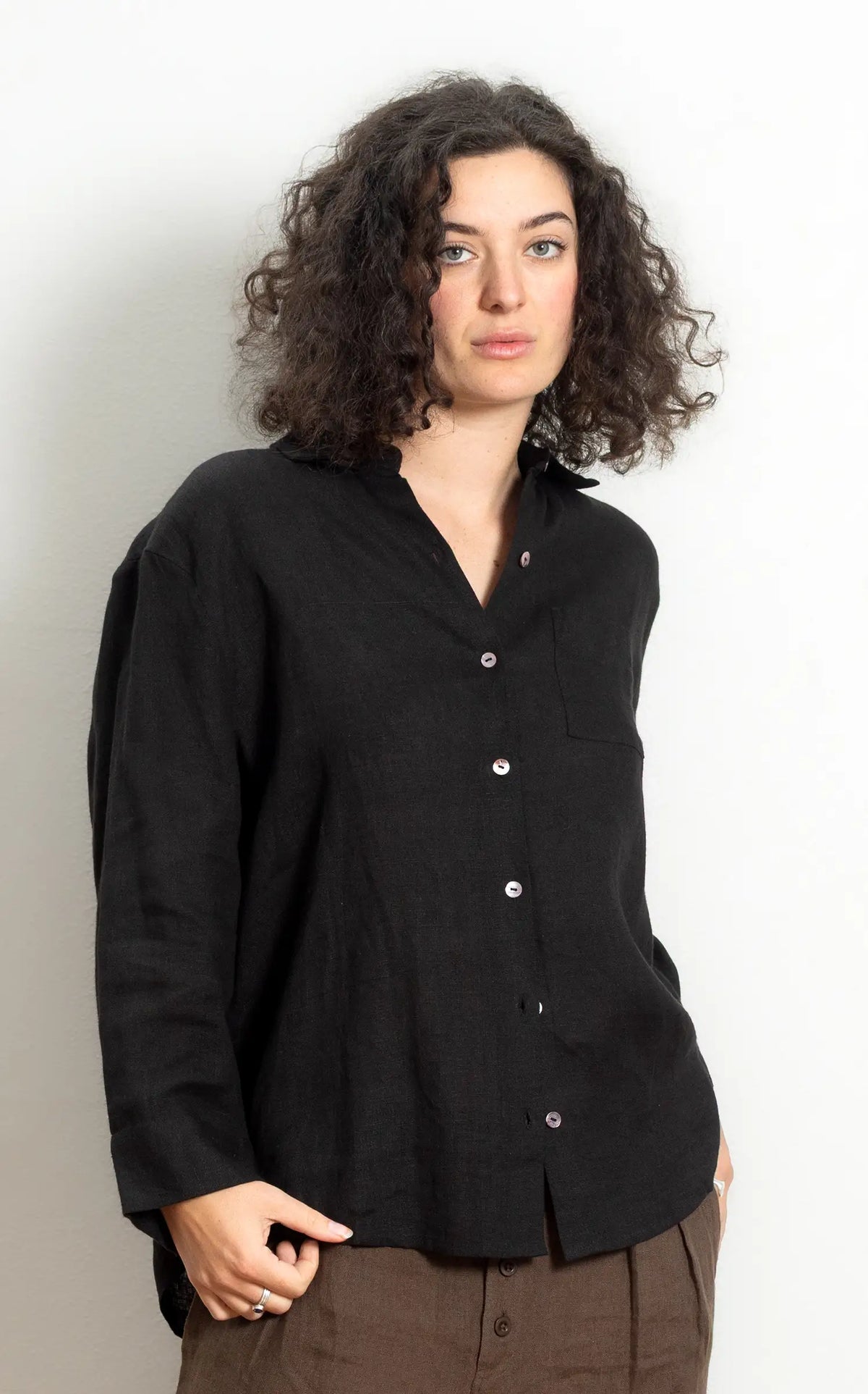 Workshirt Classic in Black Linen