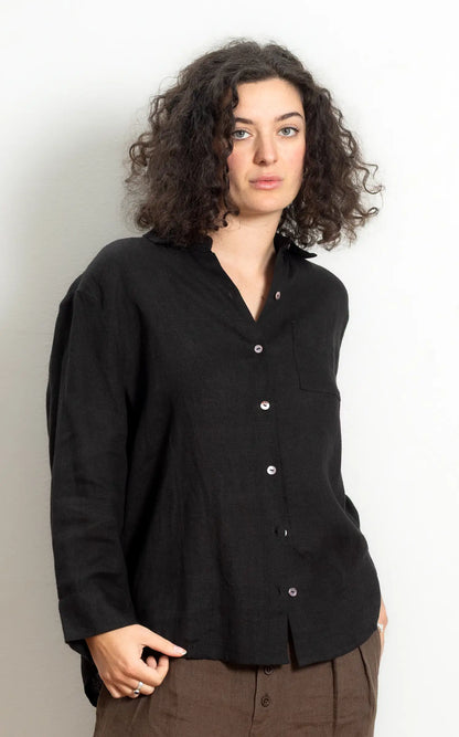 Workshirt Classic in Black Linen