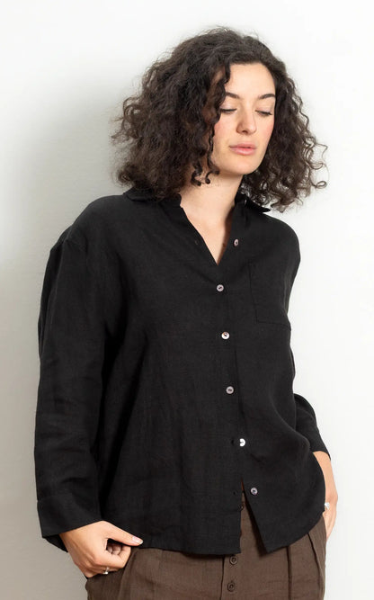 Workshirt Classic in Black Linen