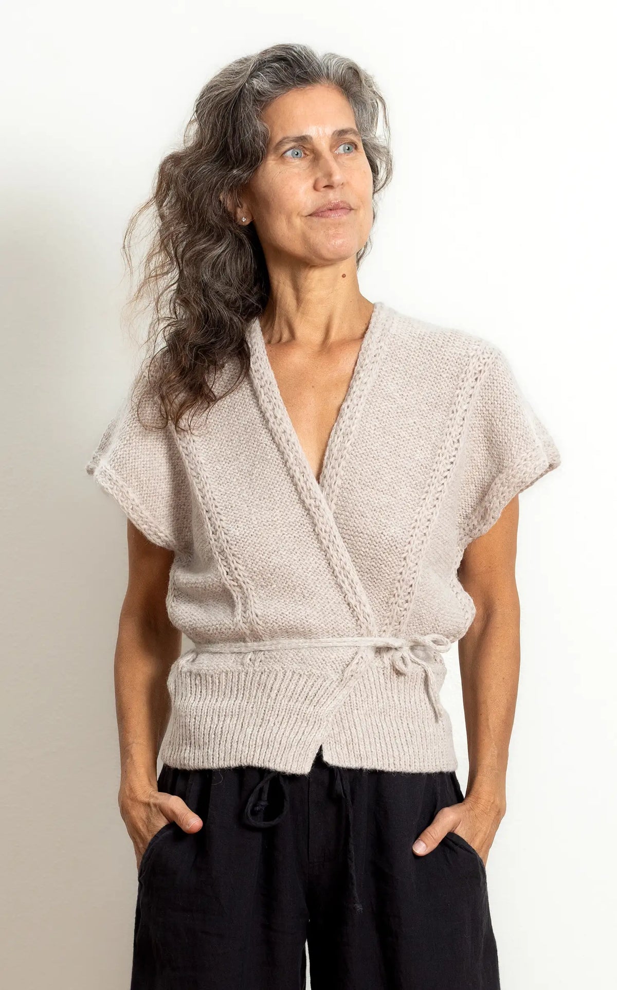 Viv Sweater in Creme Suri Alpaca