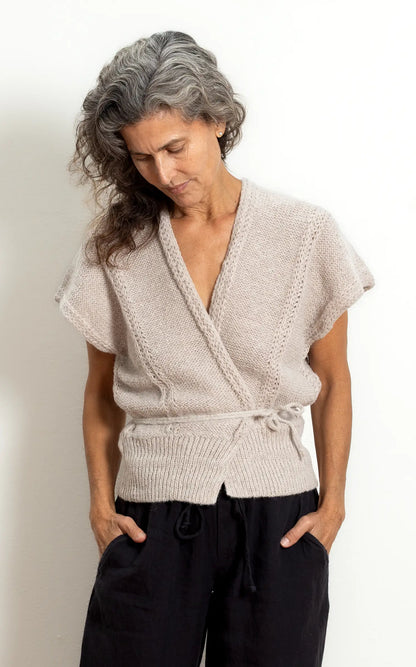 Viv Sweater in Creme Suri Alpaca