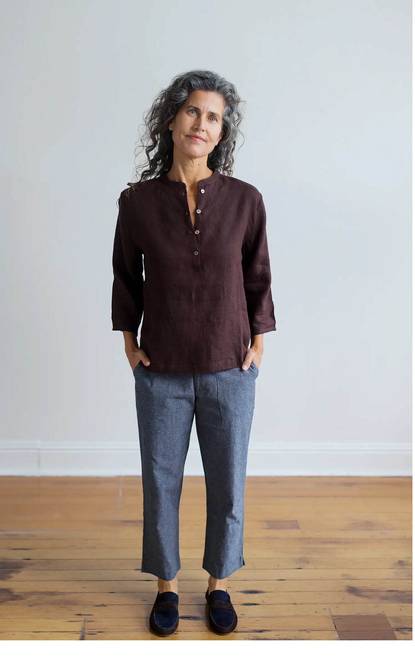 Atelier Top in Rosewood Linen
