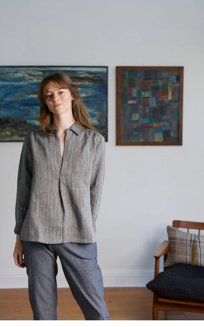 Potter's Top in Grey Woven