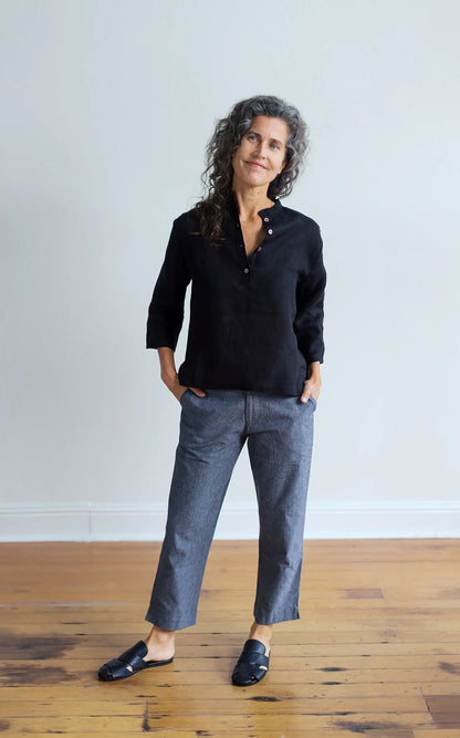 Atelier Top in Ink Linen