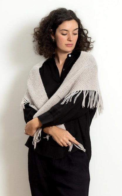 Alpaca Shawl in oat