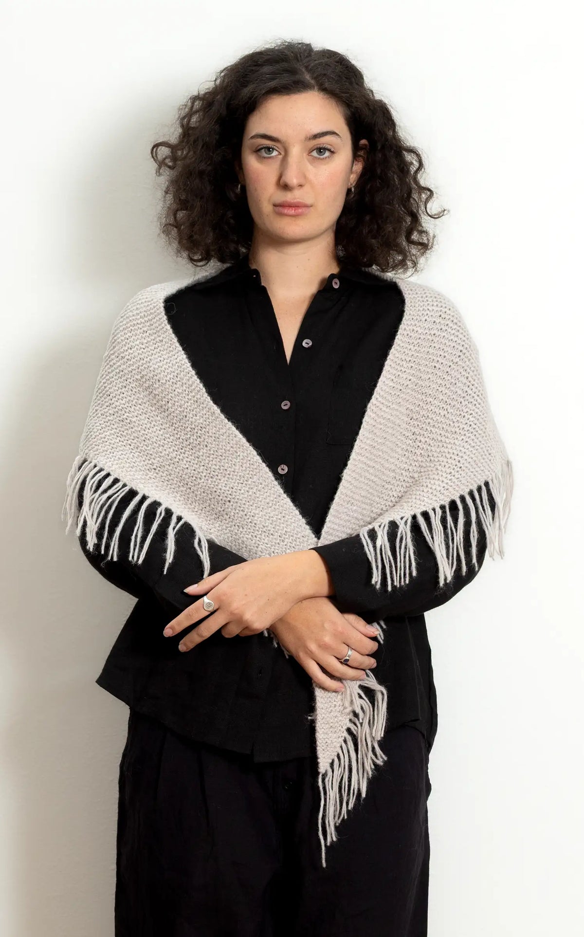 Alpaca Shawl in oat