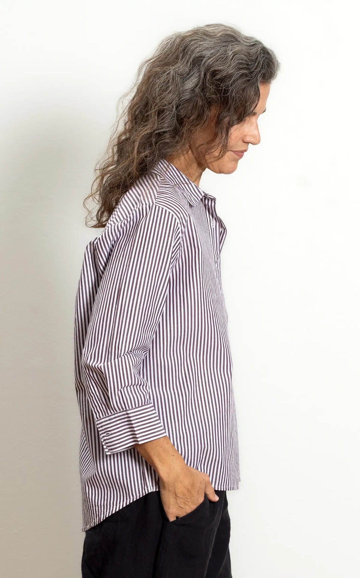 Workshirt Classic in Rosewood and Cream Stripe