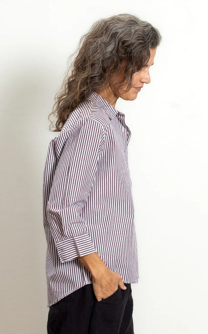 Workshirt Classic in Rosewood and Cream Stripe