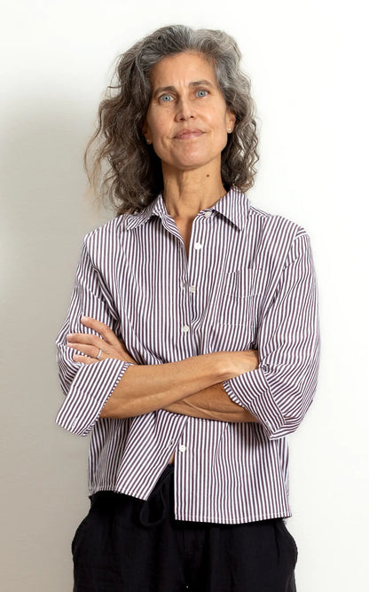 Workshirt Classic in Rosewood and Cream Stripe
