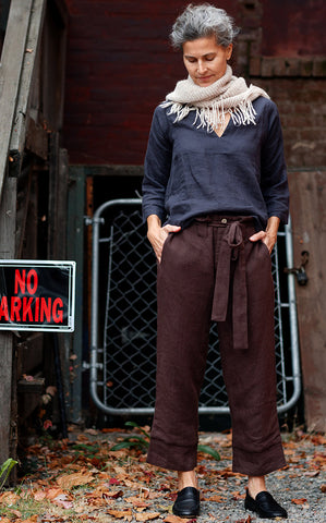 Alameda Pant in Rosewood Linen