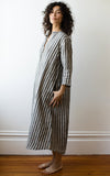 Atelier Dress in Dove Striped Linen