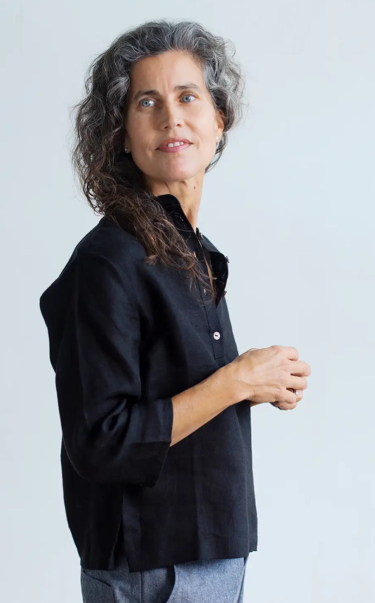 Atelier Top in Ink Linen