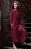 Atelier Dress in Wine Linen