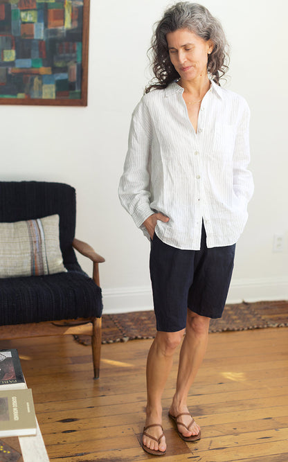 Boxer Short in Ink Linen