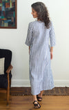 Caftan Dress in Blue Stripe