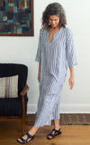 Caftan Dress in Blue Stripe