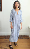 Caftan Dress in Blue Stripe