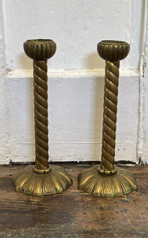 Set of vintage brass candle sticks